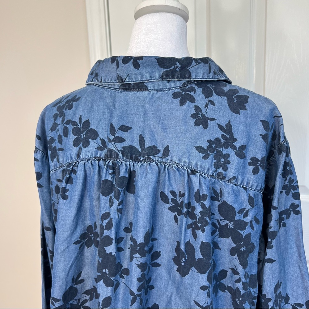 J. Jill denim blue popover top - Picture 9 of 11